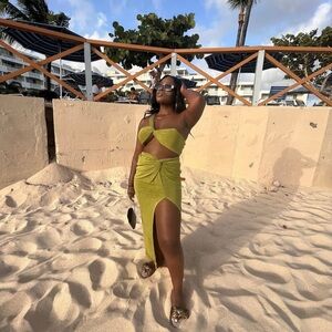 Chic Olive Green Two-Piece Set